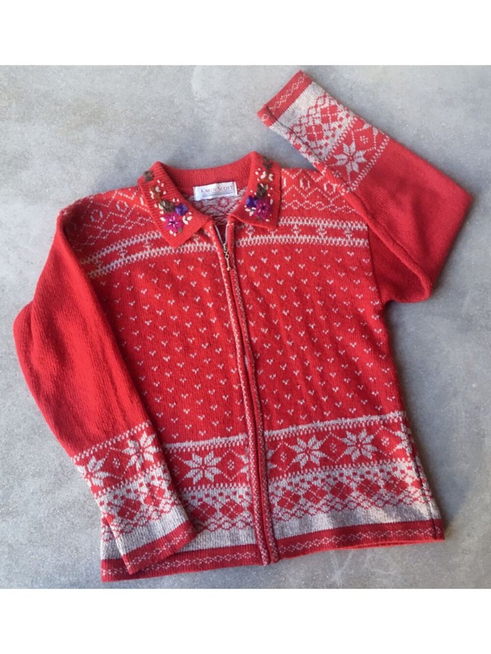 90s Vintage Holiday Fair Isle Cardigan